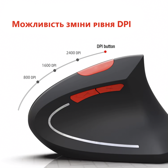 Вертикальна миша HXSJ T29 ергономічна для комп'ютера | Зображення 2