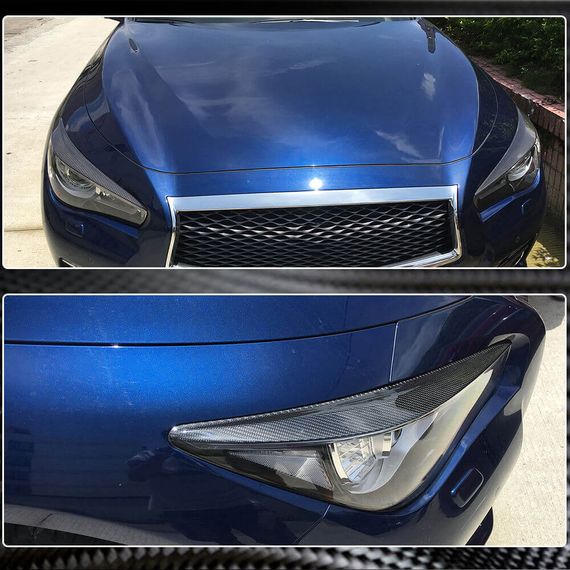 Реснички на фары (для Q50 2014-2017, Карбон) для Infiniti Q50/Q60 | Зображення 2