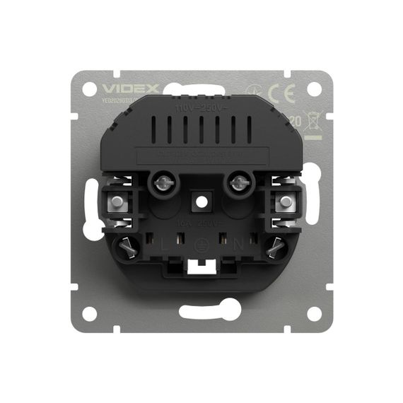 Розетка одинарна із заземленням USB-A+C 20W біла матова VIDEX NOTA (VF-NT-SK1GUC-WH) | Зображення 3