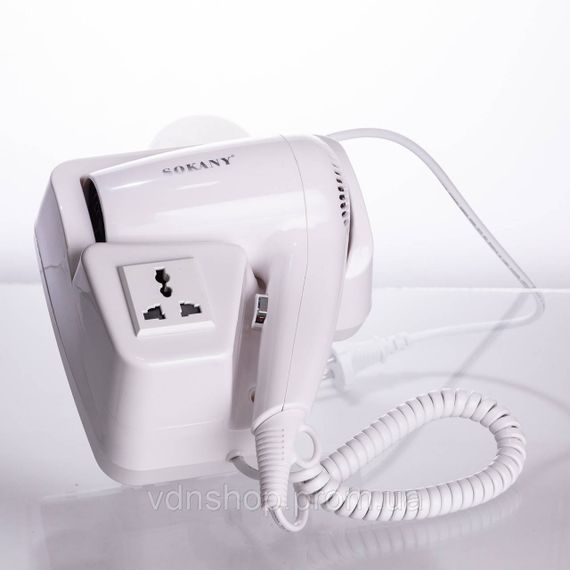 Фен настінний для сушіння волосся побутовий фен для укладання компактний потужний 1200 Вт SK-CF-2217 | Зображення 4