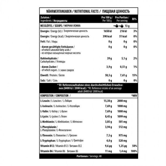 Аминокислота BCAA для спорта MST Nutrition BCAA & EAA Zero 520 g /40 servings/ Cola Lime | Зображення 1
