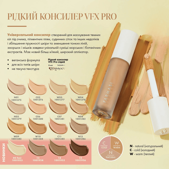 Рідкий консилер Farmasi VFX Pro Liquid 14 6 мл | Зображення 1