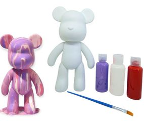 Мишка для раскраски 22,5 см разрисовка медведя DIY набор FluidViolence Bear флюидный медведь