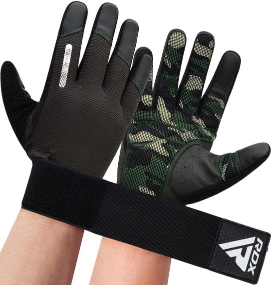 Рукавички для фітнесу RDX T2 Touch Screen Friendly Full Fingerf Army Green M | Зображення 4