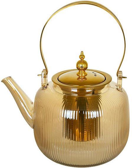 Чайник скляний заварювальний "Amber" 1200мл з металевим фільтром (B489)