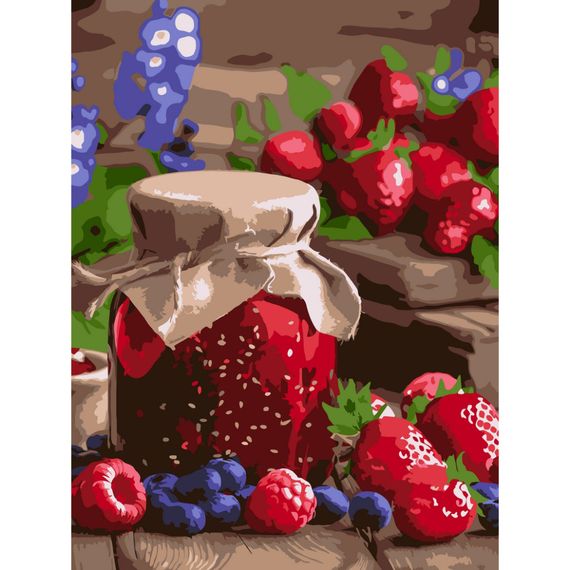 Картина по номерам "Малиновое варенье" KHO5692 30х40 см