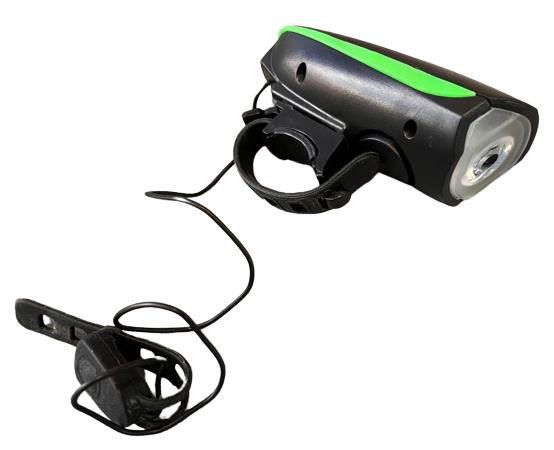 Вело фара и велосипедный сигнал на выносной кнопке Bike Light 7588 аккумуляторный велофонарь micro-USB | Зображення 3