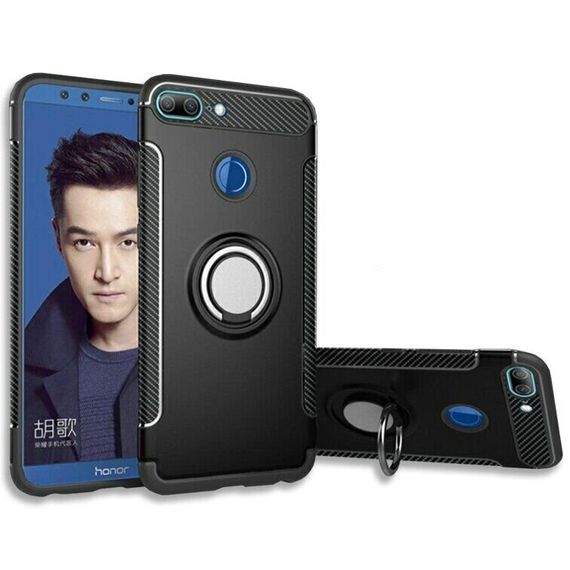 Протиударний чохол з кільцем для Huawei Honor 9 lite колір Чорний