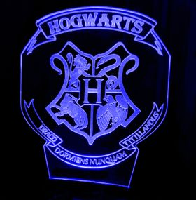 Акриловый светильник-ночник Хогвартс 2 синий tty-n001171