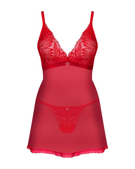 Сорочка Obsessive Chilisa babydoll Червона XL/2XL | Зображення 2