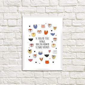 Постер в рамці Я люблю тебе більше, ніж усіх котиків 21х30см, A4 (WMT4_19L005_UKR)