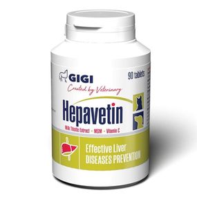 Вітаміни для здоров'я печінки у собак та котів GiGi Hepavetin, 90 табл