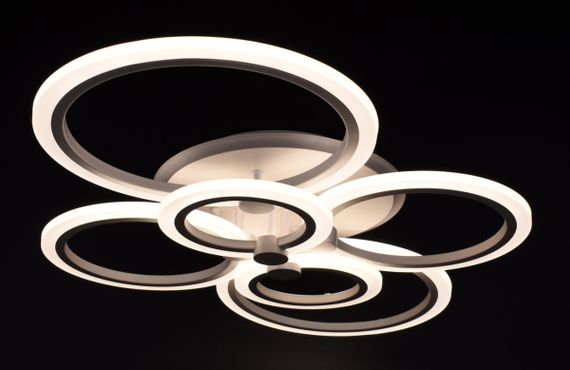 Люстра світлодіодна стельова LED світильник для квартири на стелю лед з пультом 25946 Білий 11х57х77 см. | Зображення 3