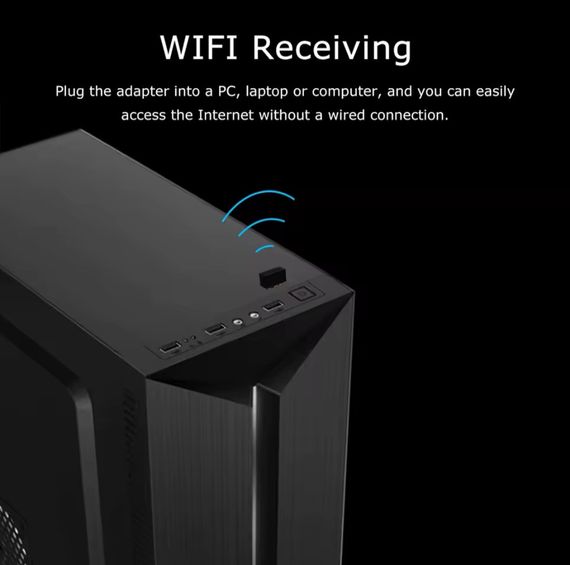 Wi-Fi сетевой приём сигнала, мини адаптер, Wi-Fi без драйвера, 2,4G USB Plug and Play, B/G/N/AX | Зображення 8