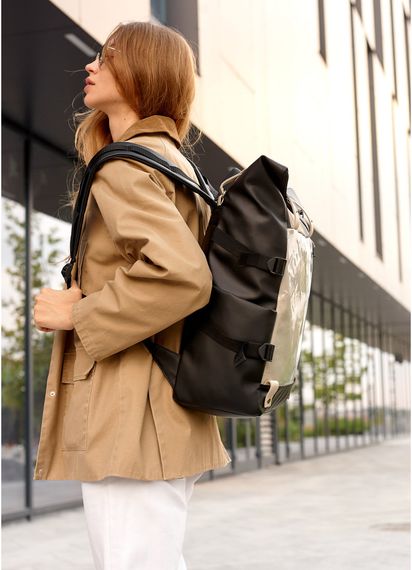 Жіночий рюкзак Sambag RollTop Hacking чорно-сірий 41 x 30 x 16 см (24460130) | Зображення 3