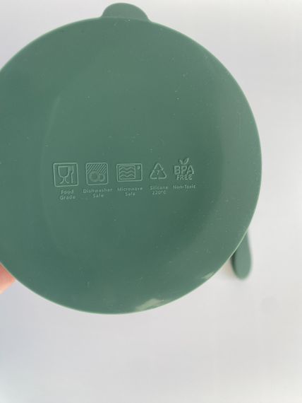 Глибока тарілка силіконова на присосці з приборами Смарагд | Зображення 2