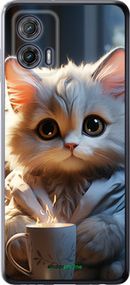 Чохол на Motorola G73 Білий кіт "5646u-3196-2448"