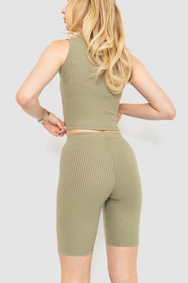 Костюм жіночий в рубчик повсякденний, колір оливковий, 214R700 | Зображення 3