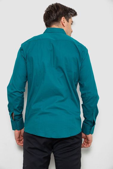 Рубашка мужская однотонная  -уценка, цвет изумрудный, 214R7466-U | Зображення 3