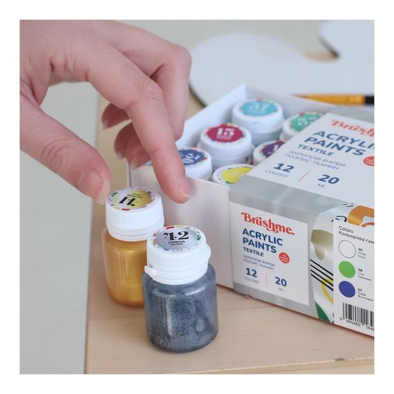 Акриловая текстильная краска Набор 4001 Brushme AP4001 6 цветов | Зображення 1