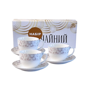 Сервіз чайний Констанція 12 предметів (ч.280мл/блюдце d15см) 1753-2 S&T
