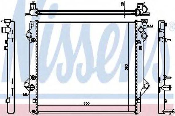 Радіатор охолодження TOYOTA LAND CRUISER PRADO J120 (02-) 4.0 i V6 (вир-во Nissens) NISSENS 64684 на TOYOTA FJ CRUISER (GSJ1_)
