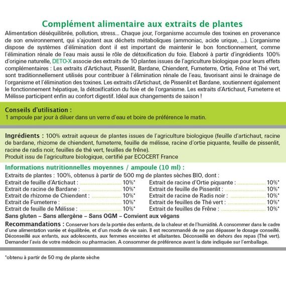 Покращення роботи кішківника NUTRIEXPERT DETO-X BIO 20 х 10 ml | Зображення 1