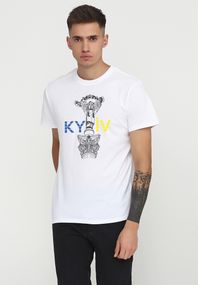 Футболка чоловіча біла з принтом "Київ", 3XL