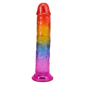 Дилдо Doc Johnson Crystal Jellies - 7 Inch Сlassic Dong - Rainbow Sex Aura