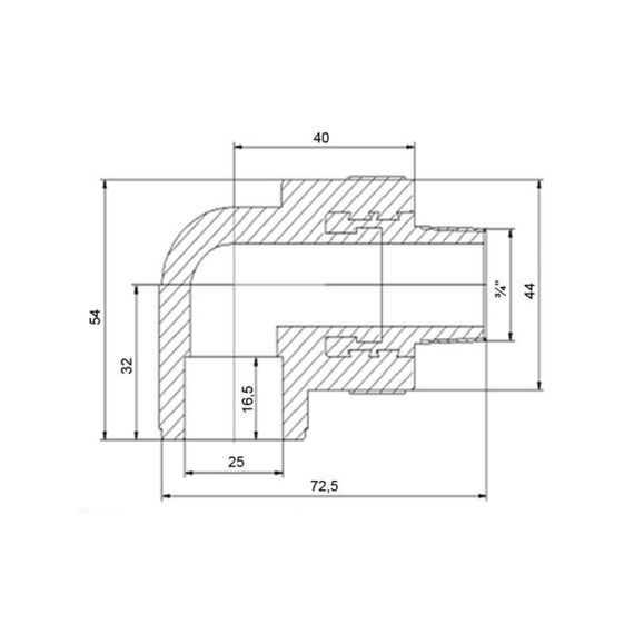 Уголок PPR Blue Ocean "Белый" 25х3/4", 90° НР | Зображення 1