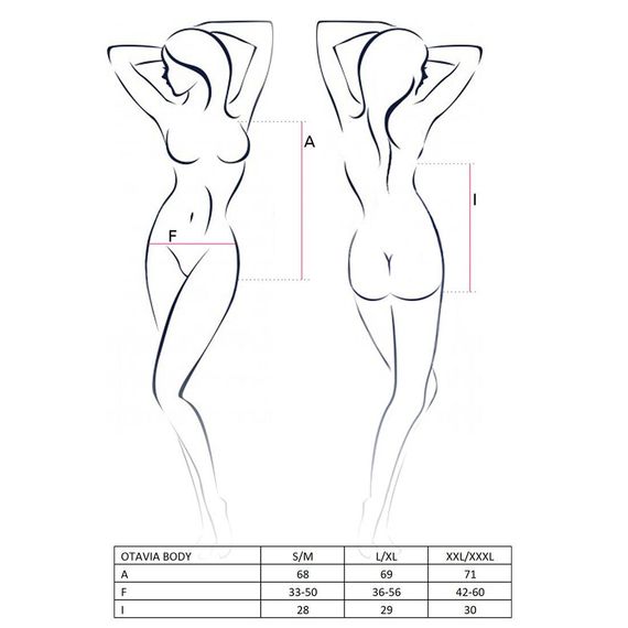 Боді монокіні з глибоким декольте OTAVIA BODY black L/XL Passion | Зображення 4