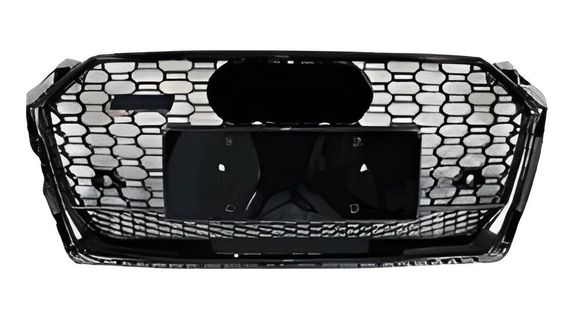 Передняя решетка RS-Style с надписью Quattro (2016-2019, черная) для Ауди A5