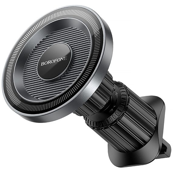 Автотримач Borofone BH122 Profit ring magnetic (air outlet) Black / Metal gray