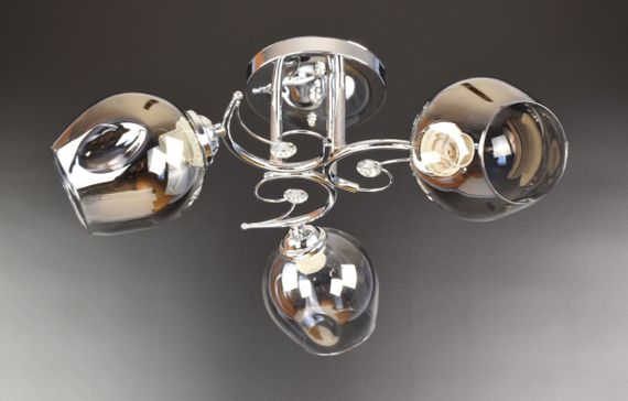 Люстра стельова на 3 лампочки 25851 Хром 23х46х46 см.