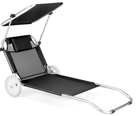 Шезлонг лежак Outtec Sun з дашком чорний