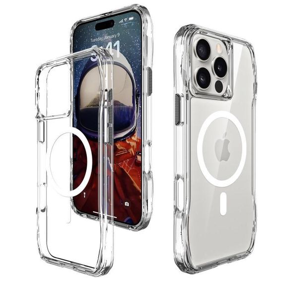 Чохол TPU Space Octagon with MagSafe для Apple iPhone 16 Pro (6.3") Clear | Зображення 3