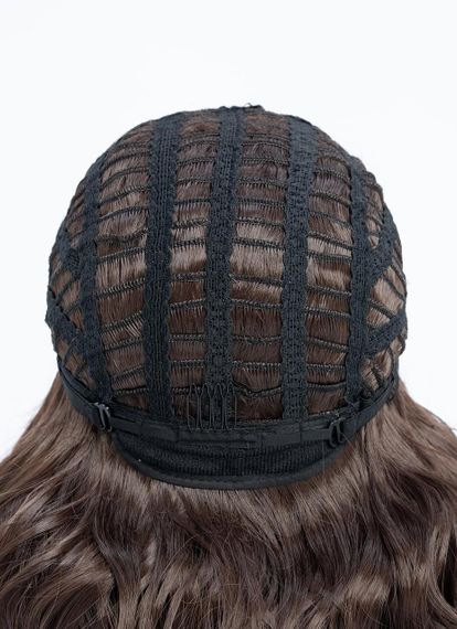 Перука жіноча довга кучерява термостійка 60 см каштанова, коричнева, синтетичне волосся для косплею, свят, Геловіну | Зображення 4