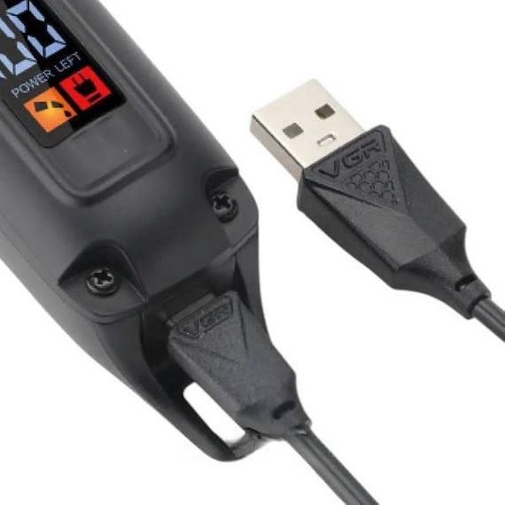 Тример акумуляторний+ 4 насадки LED VGR V-918 Чорний