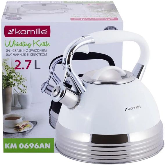 Чайник індукційний Kamille White 2.7л зі свистком (білий) | Зображення 5