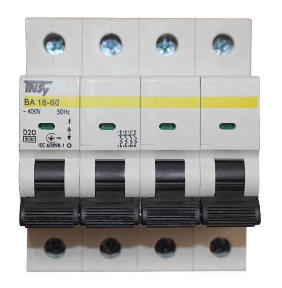 Автоматический выключатель ВА18-60 4Р 20А 6кА х-ка D Ny95504819 | Зображення 1