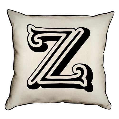 Подушка з мішковини Letter Z 45x45 см (45PHB_ABC051_WH)