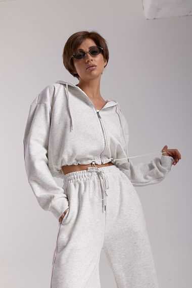 Вільний спортивний костюм з капюшоном - світло-сірий цвет, M (є розміри) | Зображення 2