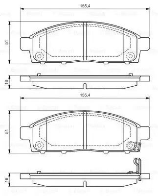 Колодки гальмівні дискові MITSUBISHI L200 передн.  BOSCH (0986494268) | Зображення 6