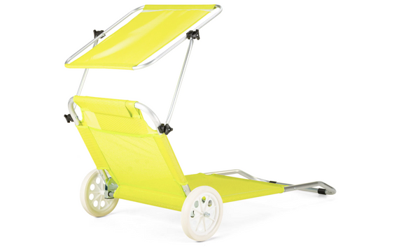 Шезлонг лежак Outtec Sun с козырьком желтой | Зображення 1