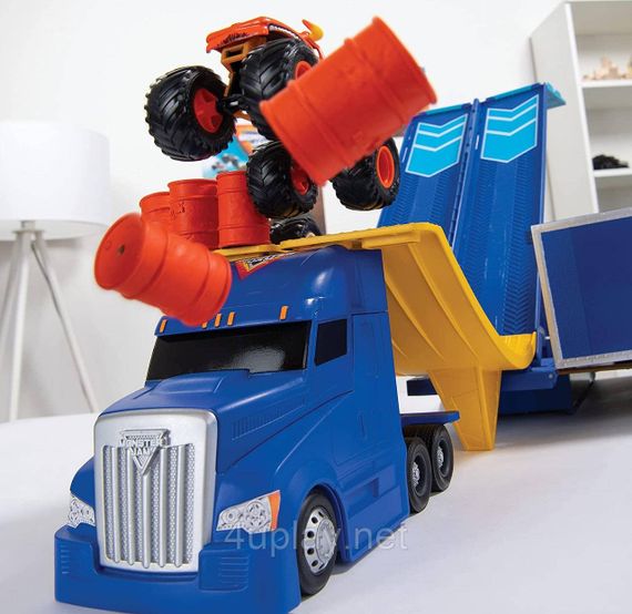 Трейлер автовоз для монстр-траків Монстр Джем Вантажівка транспортер Оригінал Monster Jam Transforming Hauler | Зображення 6