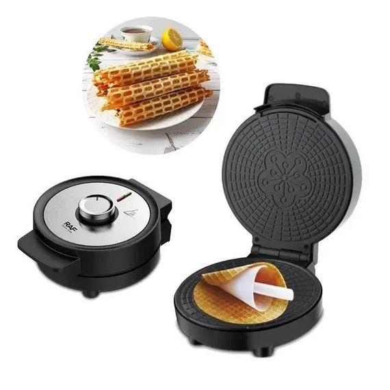 Електрична вафельниця RAF R.565 з антипригарним покриттям та конусом NU-356 для трубочок | Зображення 4