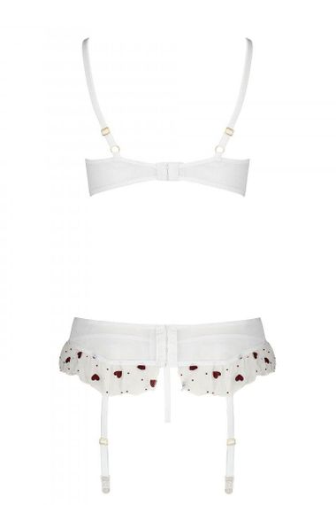 Сексуальний комплект з поясом для панчіх Passion LOVELIA SET L/XL, white Sex Aura | Зображення 5