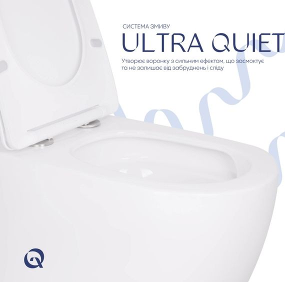 Унітаз підвісний Qtap Robin Ultra Quiet, з сидінням Slim Duroplast/ Soft-close/ Quick Release QT13332381AW | Зображення 6