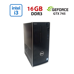 Ігровий ПК Dell Inspirion 3650 / Intel Core i3-6100 (2 (4) ядра по 3,7 ГГц) / 16 ГБ DDR3 / 256 ГБ SSD / nVidia GeForce GTX 745, 2 ГБ GDDR3, 128-біт / Wi-Fi+Bluetooth / DVD / Win 10 Home Lic б/в