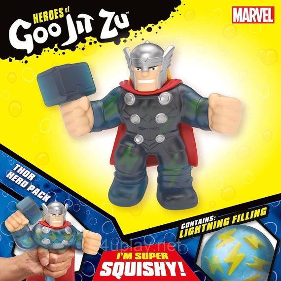 Heroes of Goo Jit Zu Licensed Marvel Hero Pack - Thor. Герої Гуджитсу: Фігурка-тягучка Тор. Оригінал | Зображення 3